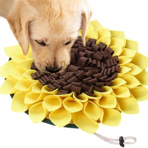 Pet Activity Mat | Sunflower Interactive Sniff Mat for Dogs | Dog Mat Nasal Congestion Pad Brain Stimulation Toy Training Mat for Pets Nose-Work Feeding