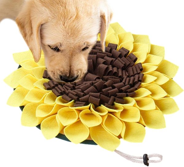 Pet Activity Mat | Sunflower Interactive Sniff Mat for Dogs | Dog Mat Nasal Congestion Pad Brain Stimulation Toy Training Mat for Pets Nose-Work Feeding