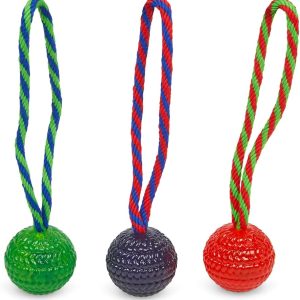 Petface Toyz Chew and Bouncy Rope Ball for Dogs - One Supplied, Colour May Vary