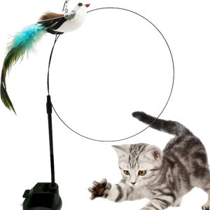 Setauoo Bird Cat Wand | Teaser Toy for Kitten | Feather Cat Toy, Pet Teaser Wand, Cat Teaser Toy With Bell and Suction Cup, Cat Stick for Indoor Cats Training