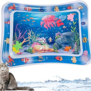 ShengQiu Sensory Water Mat for Cats,Cat Play Water Mat,Thickened Sensor Water Play Mat Cat Toys for Indoor Cats,Water Sensory Play Mat,Water Sensory Toys for Pet Play,Summer Water Sensory Play Mat