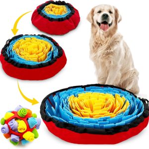 Slow eating dog snuffle mat for dogs, foraging snuffle ball for dogs, interactive dog toys for boredom & stress relief, buster activity mat for dogs, durable and sustainable dog puzzle toy and dog mat