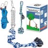 Spring Pole Dog Rope Toys: Dog Rope Pull & Tug of War Toy with a Big Spring Pole Kit & 2 Strong Dog Rope Toys & 16ft Rope - Muscle Builder Interactive Dog Toy for Pitbull Medium to Large Dog