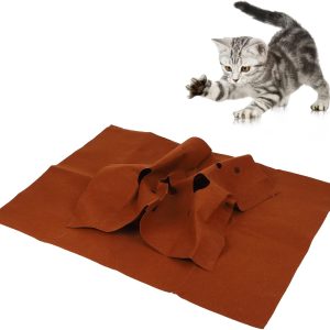 Vitdipy Pet Activity Mat, Cat Dog Breathable Activity Interactive Pad Bite Resistant Pad Toy Pet Playing Mat for Training, Scratching, And Fun Capturing And Hiding Activities