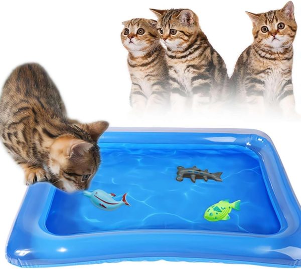 Water Sensory Mat, 2024 New Pet Water Sensory Play Mat for Cats, Cat Water Pad Fish Toy, Thickened Water Sensor Play Mat, Cooling Mat for Cats, Interactive Cat Toy, Cat Water Play Mat for Indoor Cats