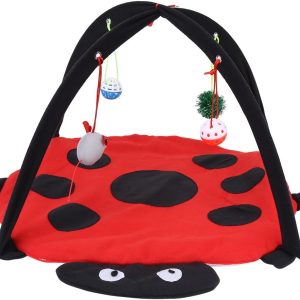 Zerodis Foldable Cat Activity Play Mat Tent Multi Function Pet Bed with Hanging Toy Balls Cat Activity Center with Hanging Toy Balls Pet Bed with Hanging Toy Balls