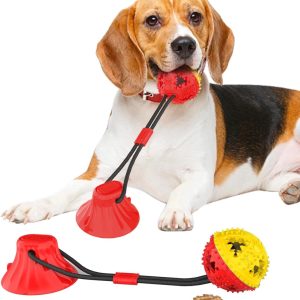 jenilily Dog Toys Chew for Aggressive chewers Rope Ball Suction Cup Puppy Training Tug of War Puzzle Toy Treats Toothbrush Boredom Pet Food Dispensing Features