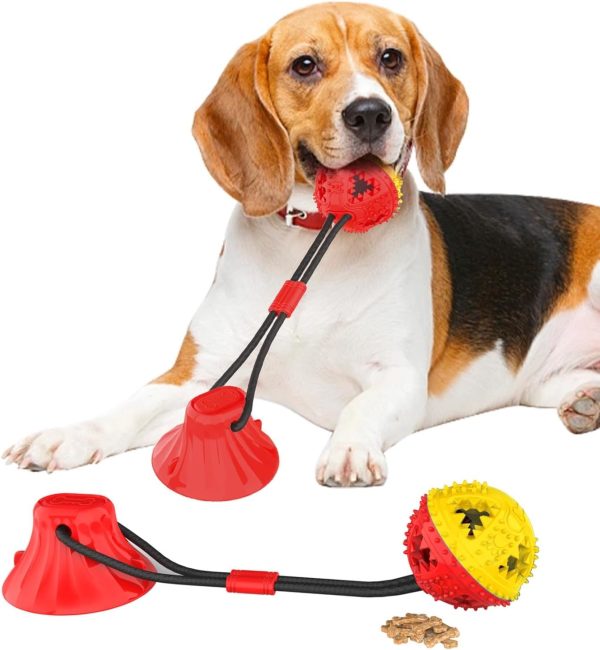 jenilily Dog Toys Chew for Aggressive chewers Rope Ball Suction Cup Puppy Training Tug of War Puzzle Toy Treats Toothbrush Boredom Pet Food Dispensing Features